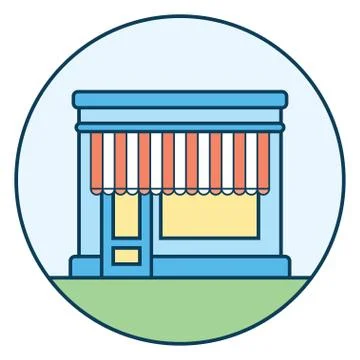 Shop building, Vector illustration Ilustración de archivo