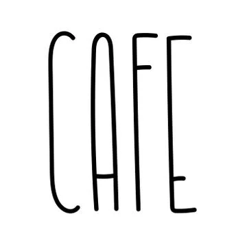 Shop cafe words text set for decoration design template Stock Illustration