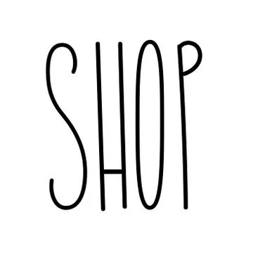 Shop cafe words text set for decoration design template Stock Illustration
