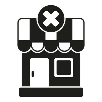 Shop cancel icon simple vector. Card error Illustrazione stock