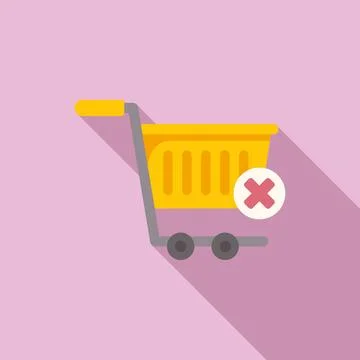 Shop cart return icon flat vector. Parcel product Stock Illustration