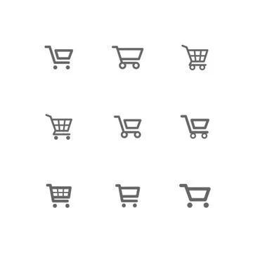 Shop carts vector set, isolated icons Stock Illustration
