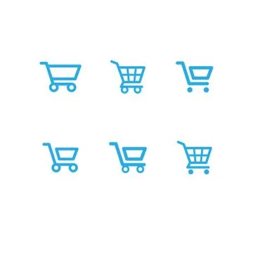 Shop carts vector set, isolated icons Stock Illustration