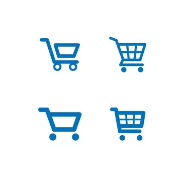 Shop carts vector set, isolated icons Illustrazione stock