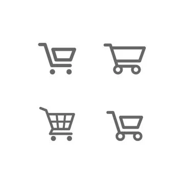 Shop carts vector set, isolated icons Illustrazione stock