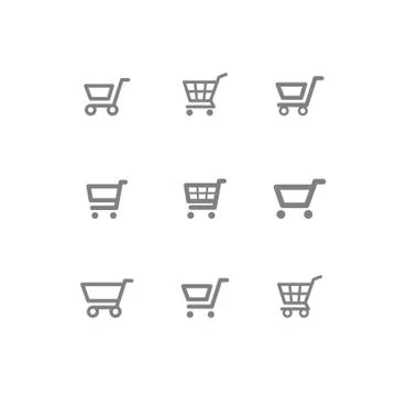 Shop carts vector set, isolated icons Stock Illustration