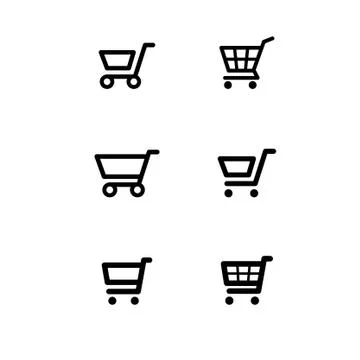 Shop carts vector set, isolated icons Stock Illustration