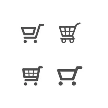 Shop carts vector set, isolated icons Stock Illustration