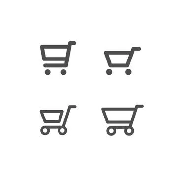 Shop carts vector set, isolated icons Stock Illustration