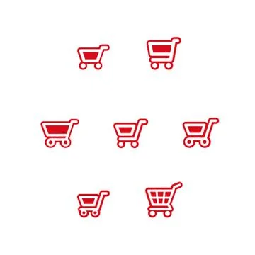 Shop carts vector set, isolated icons Stock Illustration