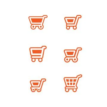 Shop carts vector set, isolated icons Illustrazione stock