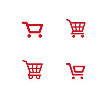 Shop carts vector set, isolated icons Stock Illustration