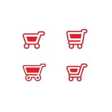 Shop carts vector set, isolated icons Stock Illustration