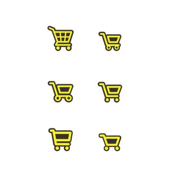 Shop carts vector set, isolated icons Stock Illustration
