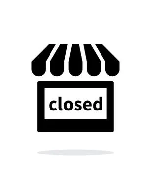 Shop closed icon on white background. Stock Illustration