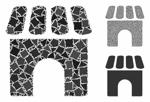 Shop Composition Icon of Bumpy Pieces Stock Illustration