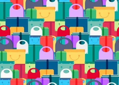 Shop Concept Seamless Pattern 스톡 일러스트