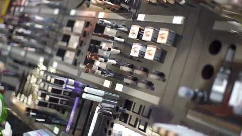 Shop Cosmetics Showcase Stock Footage 69287539