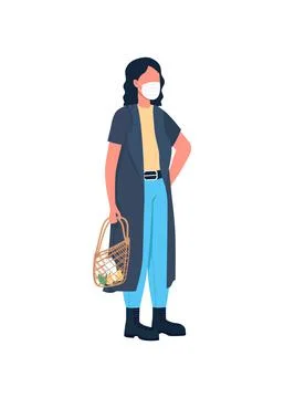 Shop customer flat color vector faceless character Stock-Illustration