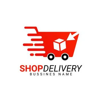Shop delivery logo design Stock Illustration