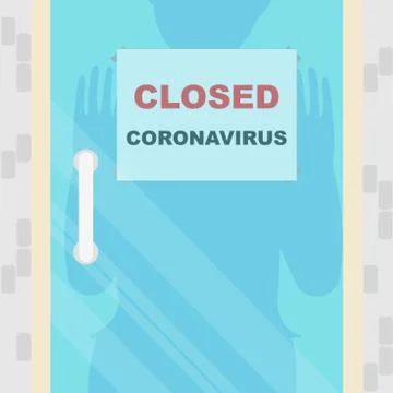 Shop door closed Stock Illustration