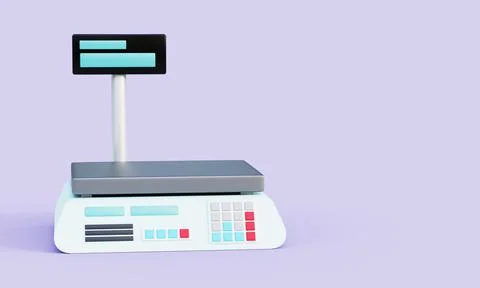 Shop electronic scales. 3d render Illustrazione stock
