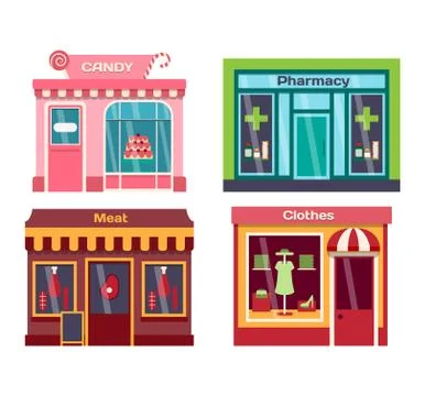 Shop facade vector illustration Stock Illustration