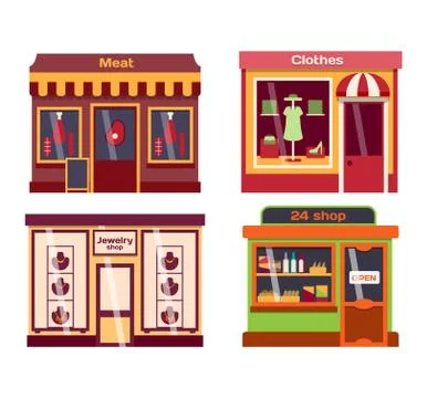 Shop facade vector illustration Stock Illustration