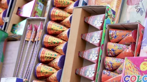 Shop filled with Firecrackers Stock Footage 220073713