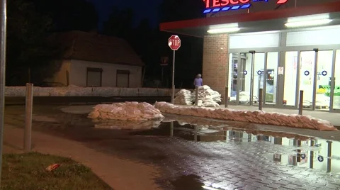 Shop in flood Stock Footage 50889330