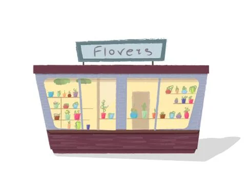 Shop flowers, vector Stock Illustration