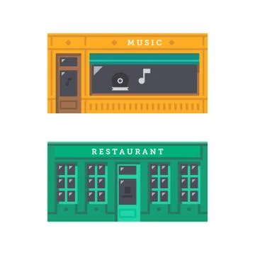 Shop front facade flat design Stock Illustration