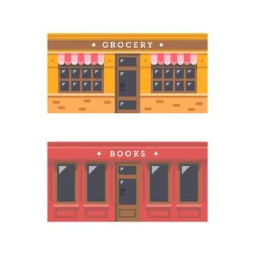Shop front facade flat design Stock Illustration