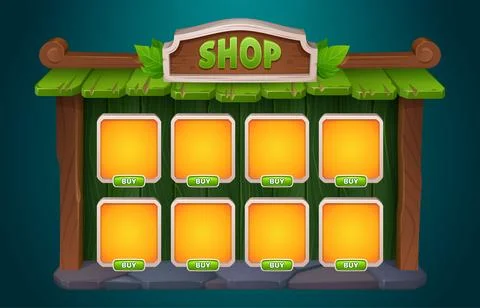 Shop game interface design - cartoon vector 스톡 일러스트