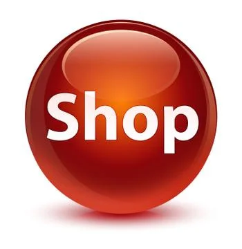 Shop glassy brown round button Stock Illustration