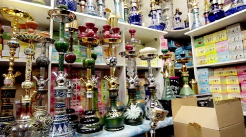 Shop hookahs (1) Stock Footage 934130