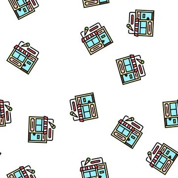Shop ice cream vector seamless pattern Stock Illustration