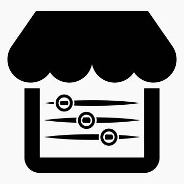 Shop icon and setting. Install an online store. Ilustração Stock