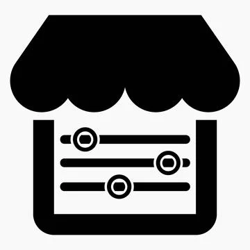 Shop icon and setting. Install an online store. Vector icon.	 Ilustração Stock