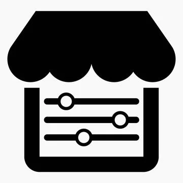 Shop icon and setting. Install an online store. Vector icon.	 Ilustração Stock