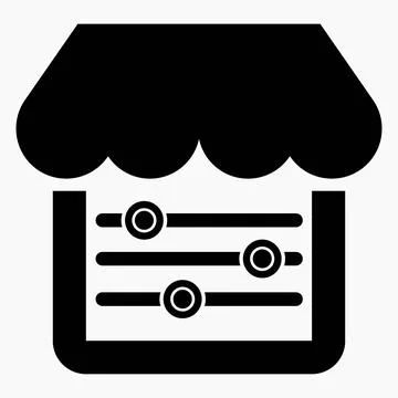 Shop icon and setting. Install an online store. Vector icon.	 Ilustração Stock