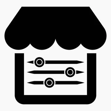 Shop icon and setting. Install an online store. Vector icon.	 Ilustração Stock