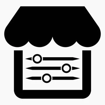 Shop icon and setting. Install an online store. Vector icon.	 Ilustração Stock