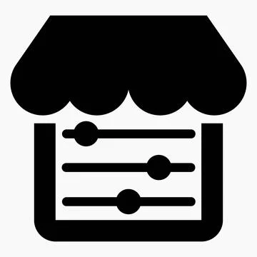 Shop icon and setting. Install an online store. Vector icon.	 Ilustração Stock