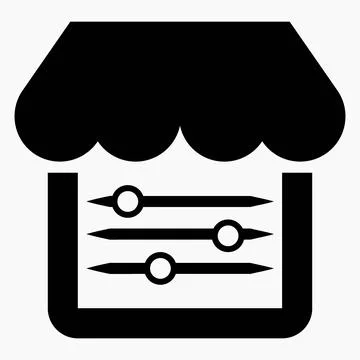 Shop icon and setting. Install an online store. Vector icon.	 Ilustração Stock
