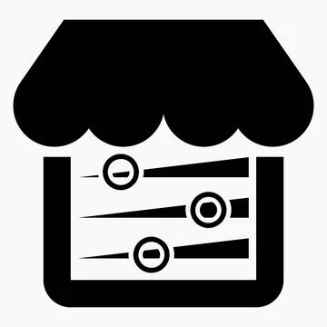 Shop icon and setting. Install an online store. Vector icon.	 Ilustração Stock