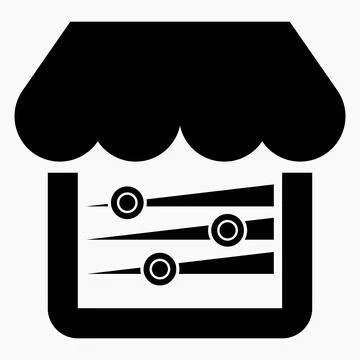 Shop icon and setting. Install an online store. Vector icon.	 Ilustração Stock