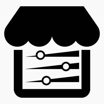 Shop icon and setting. Install an online store. Vector icon.	 Ilustração Stock