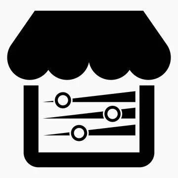 Shop icon and setting. Install an online store. Vector icon.	 Ilustração Stock