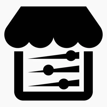 Shop icon and setting. Install an online store. Vector icon.	 Ilustração Stock